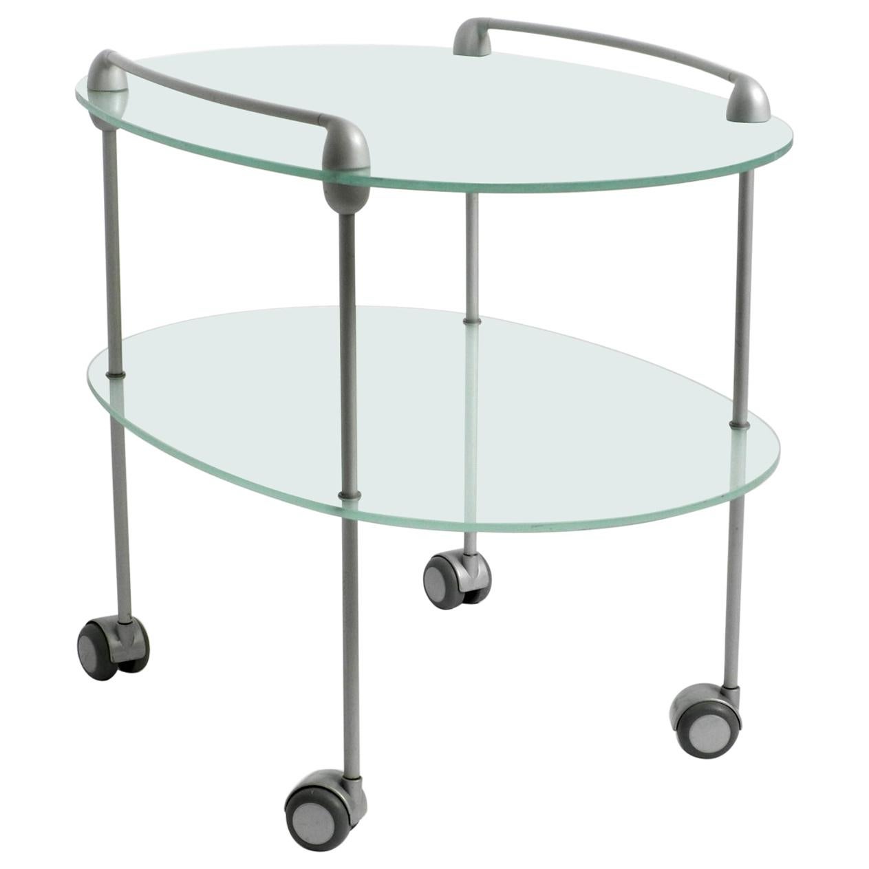 1990s Glass Serving Trolley MYRIADES by D'Orbino and Lomazzi for Ligne Roset