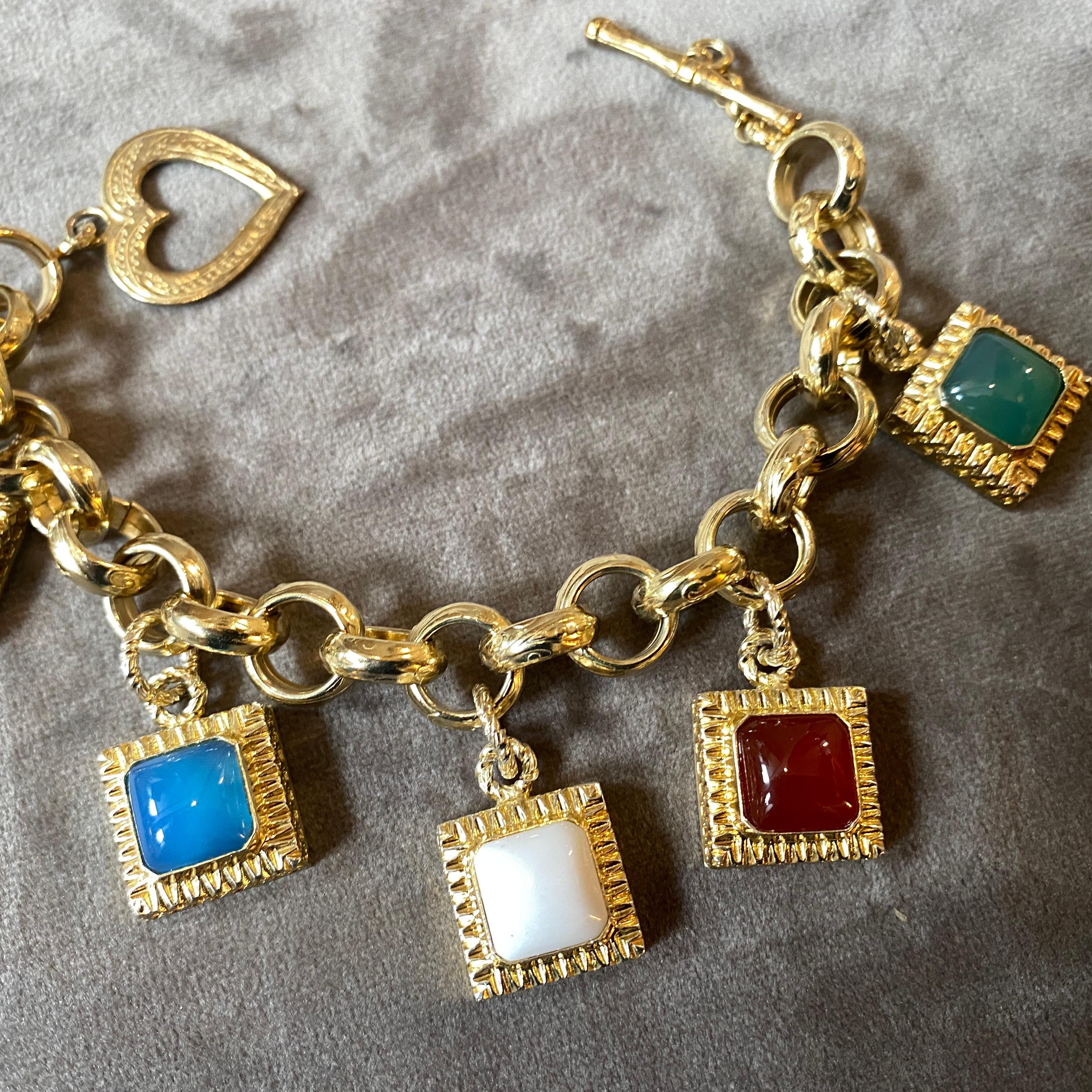 italian charm bracelet gold
