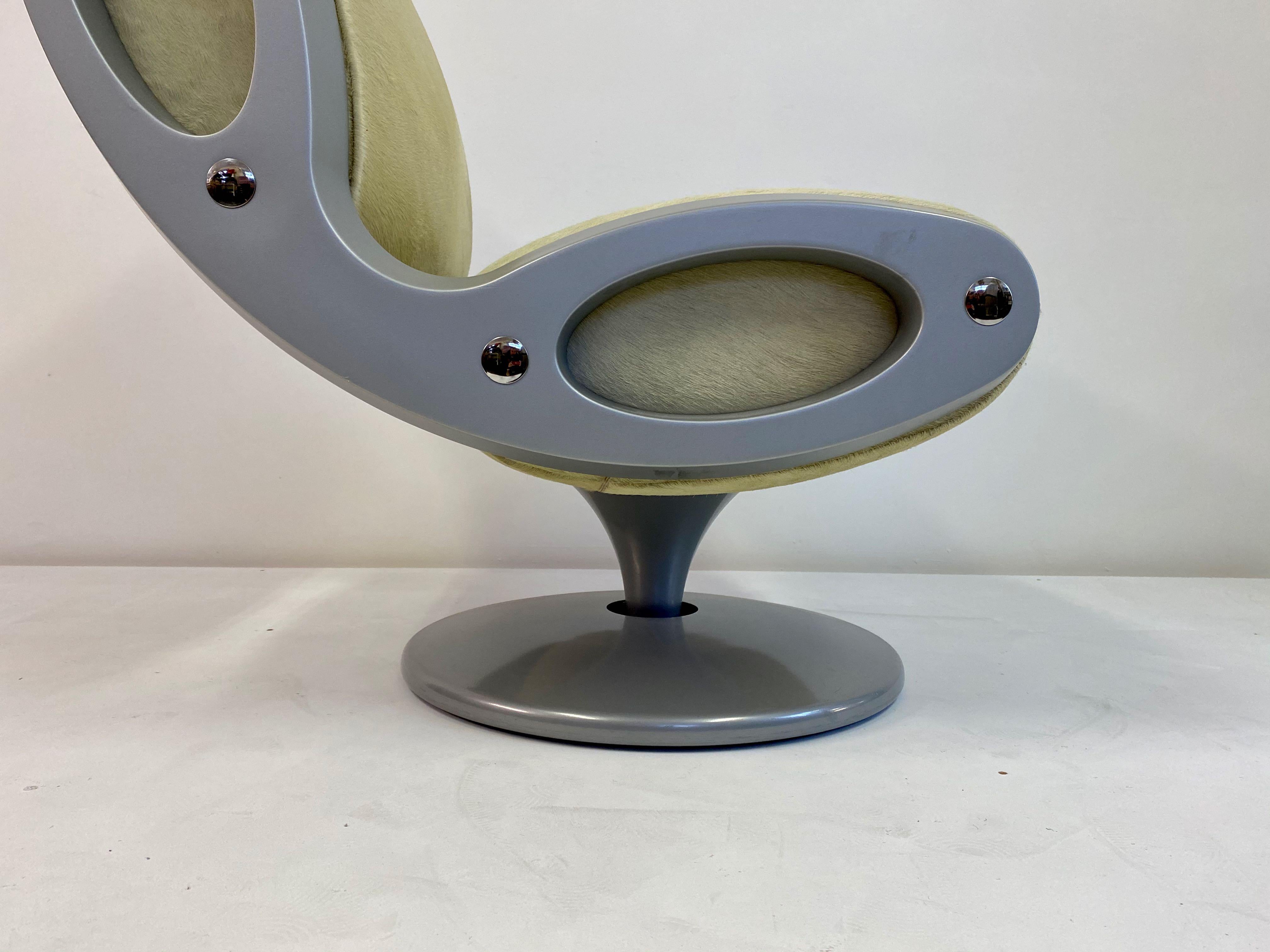 1990s Gluon Lounge Swivel Chair in Pony Hair by Marc Newson for Moroso 2