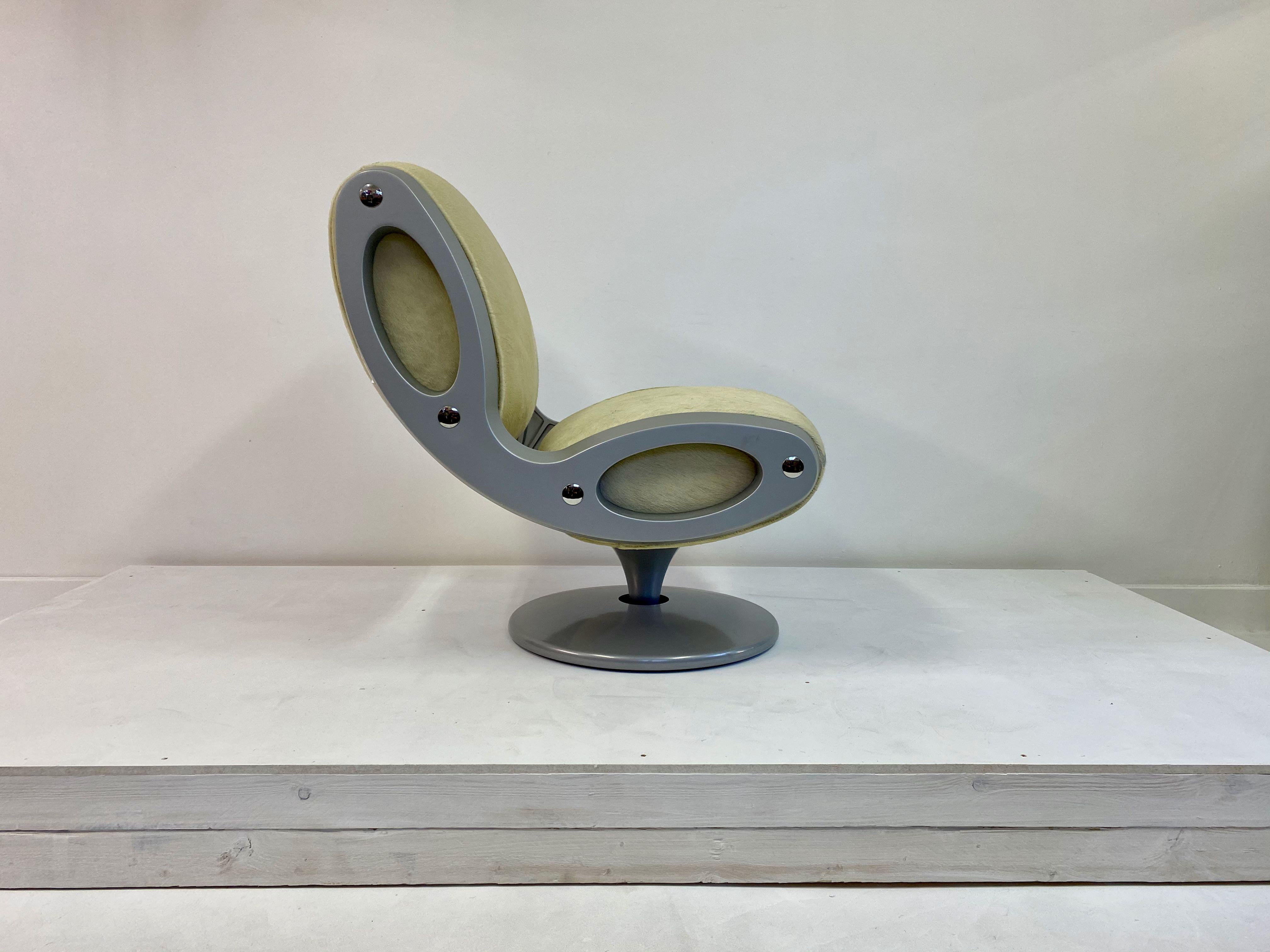 1990s Gluon Lounge Swivel Chair in Pony Hair by Marc Newson for Moroso 1