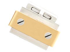 1990s Gold and Steel 'Santos' Cufflinks by Cartier