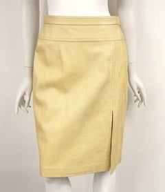 1990s Gold Escada Leather Skirt, Never Worn