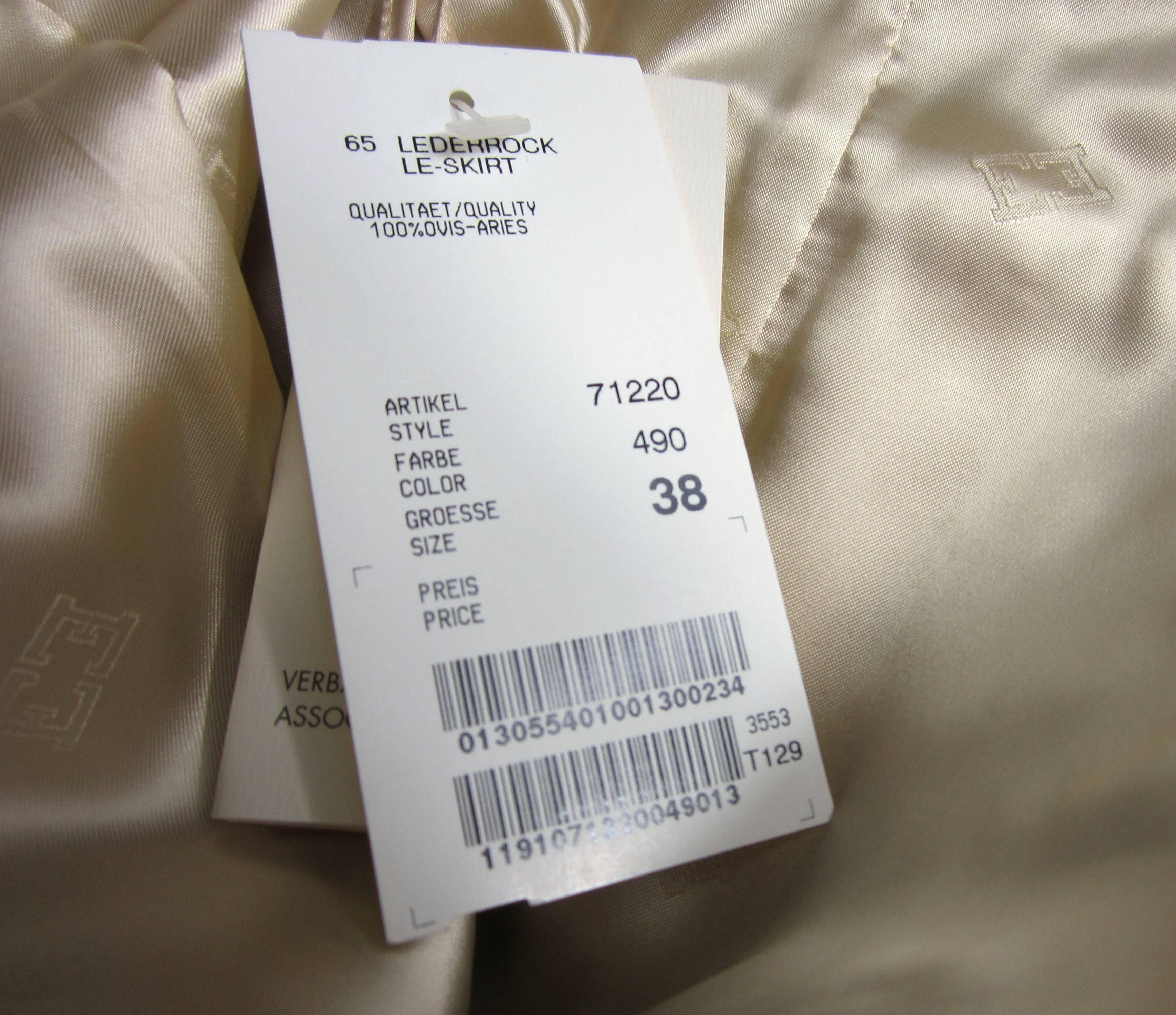1990s Gold Escada Leather Skirt, Never Worn For Sale 1
