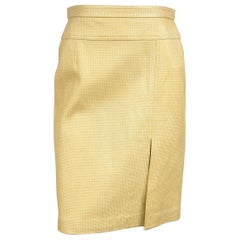 1990s Gold Escada Leather Skirt, Never Worn