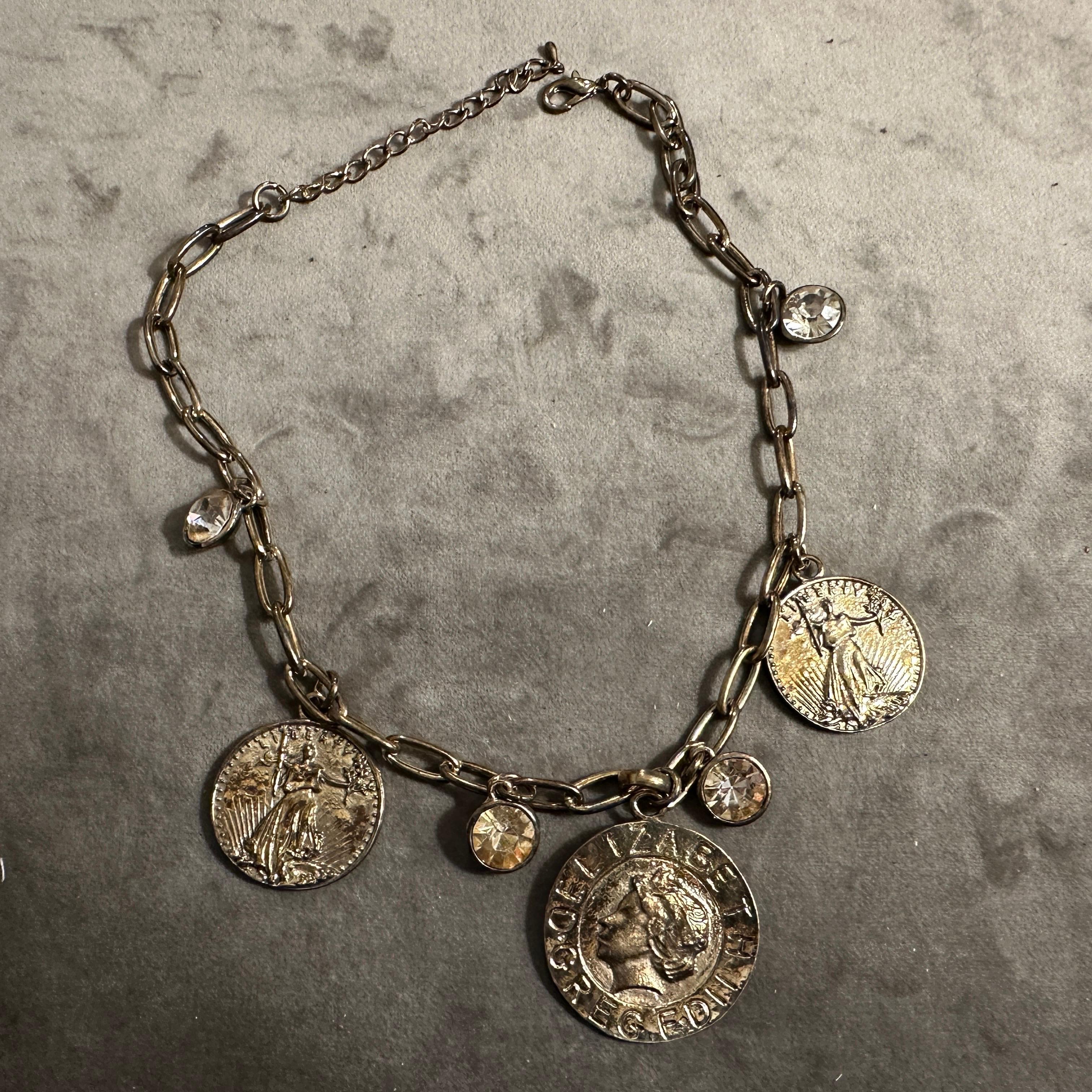 1990s Gold-Tone Costume jewelry Italian Charms Necklace For Sale 1