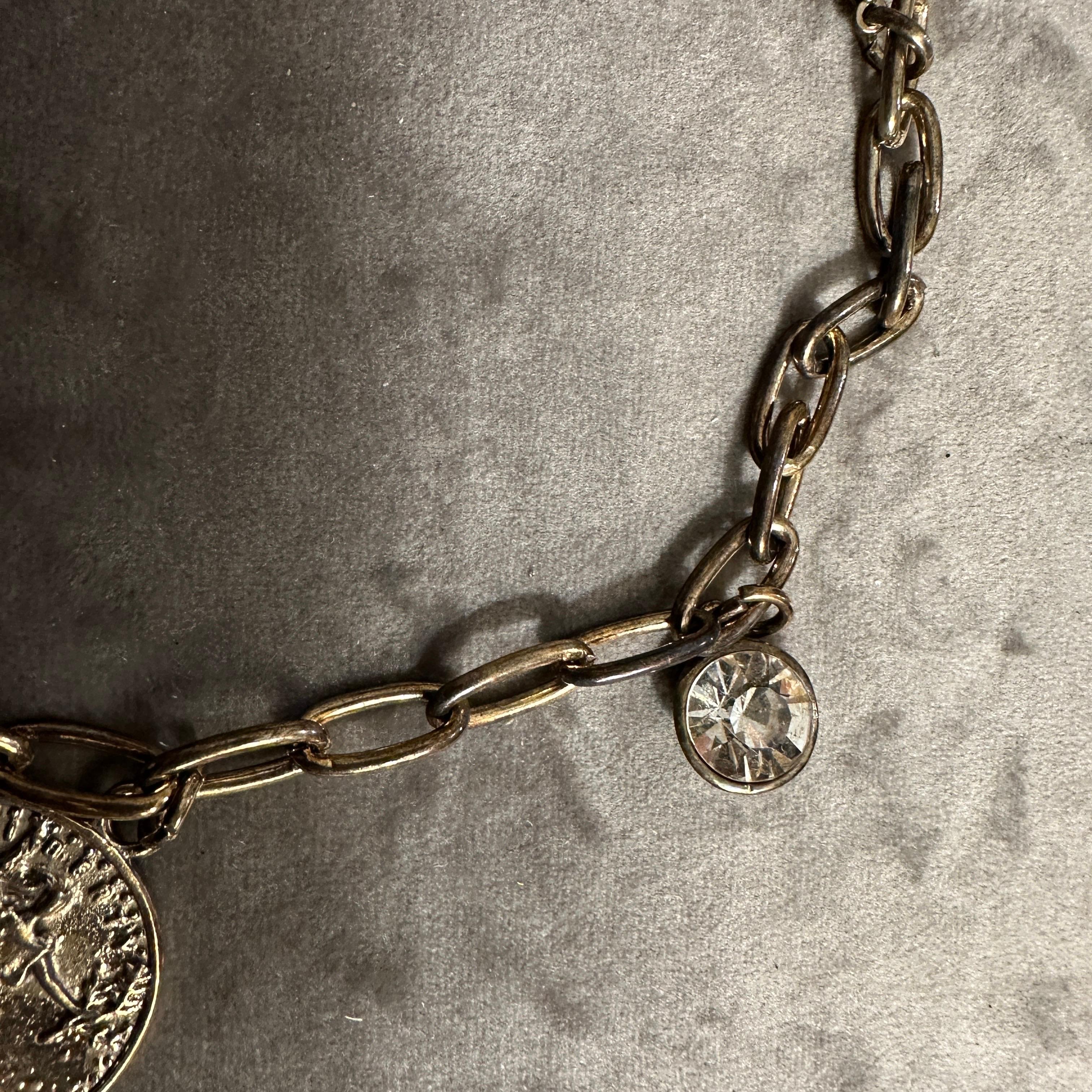 1990s Gold-Tone Costume jewelry Italian Charms Necklace For Sale 3