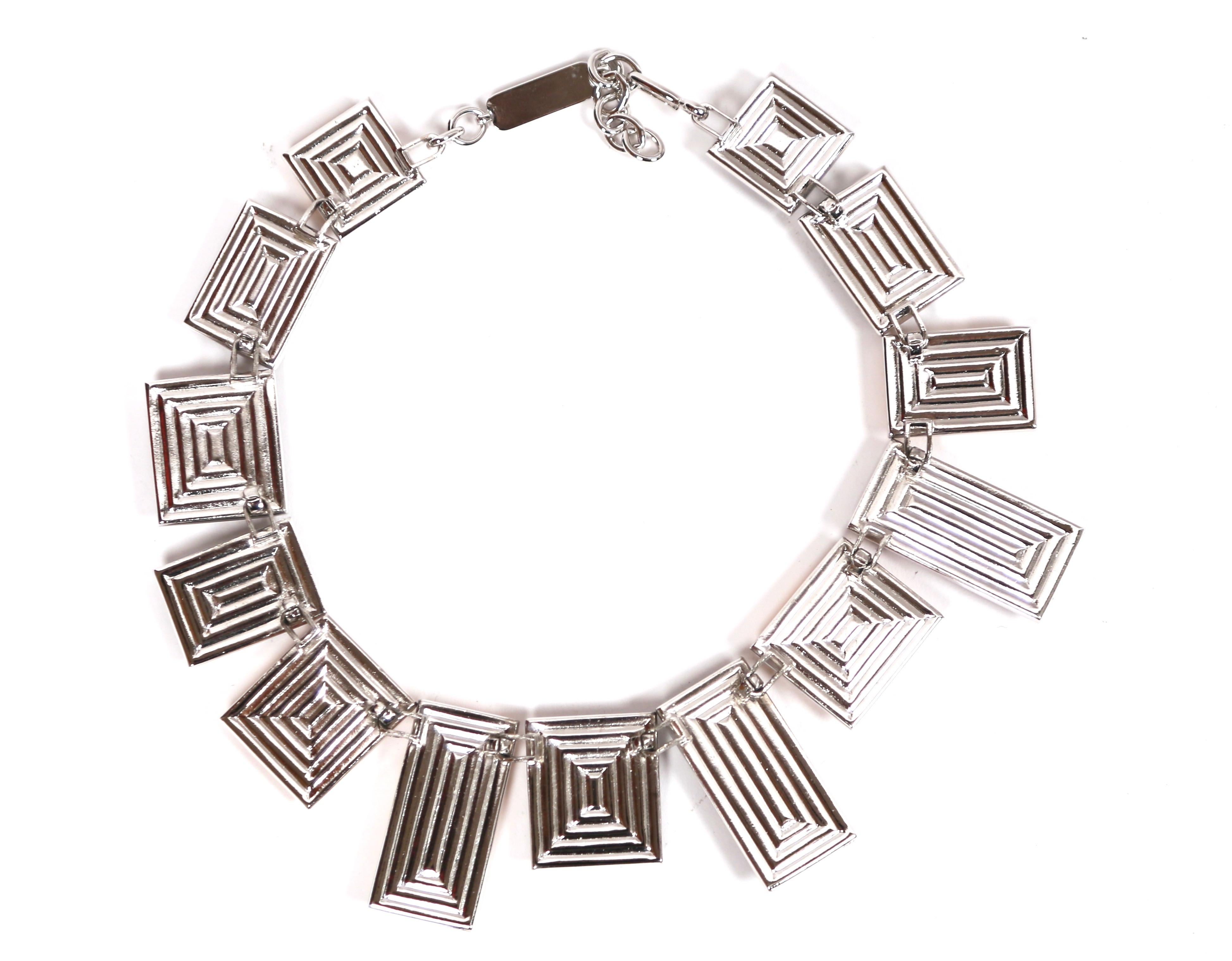 Collana in vetro colato 'CUBIST' numerata di Goossens per Yves Saint Laurent del 1990 In condizioni buone in vendita a San Fransisco, CA