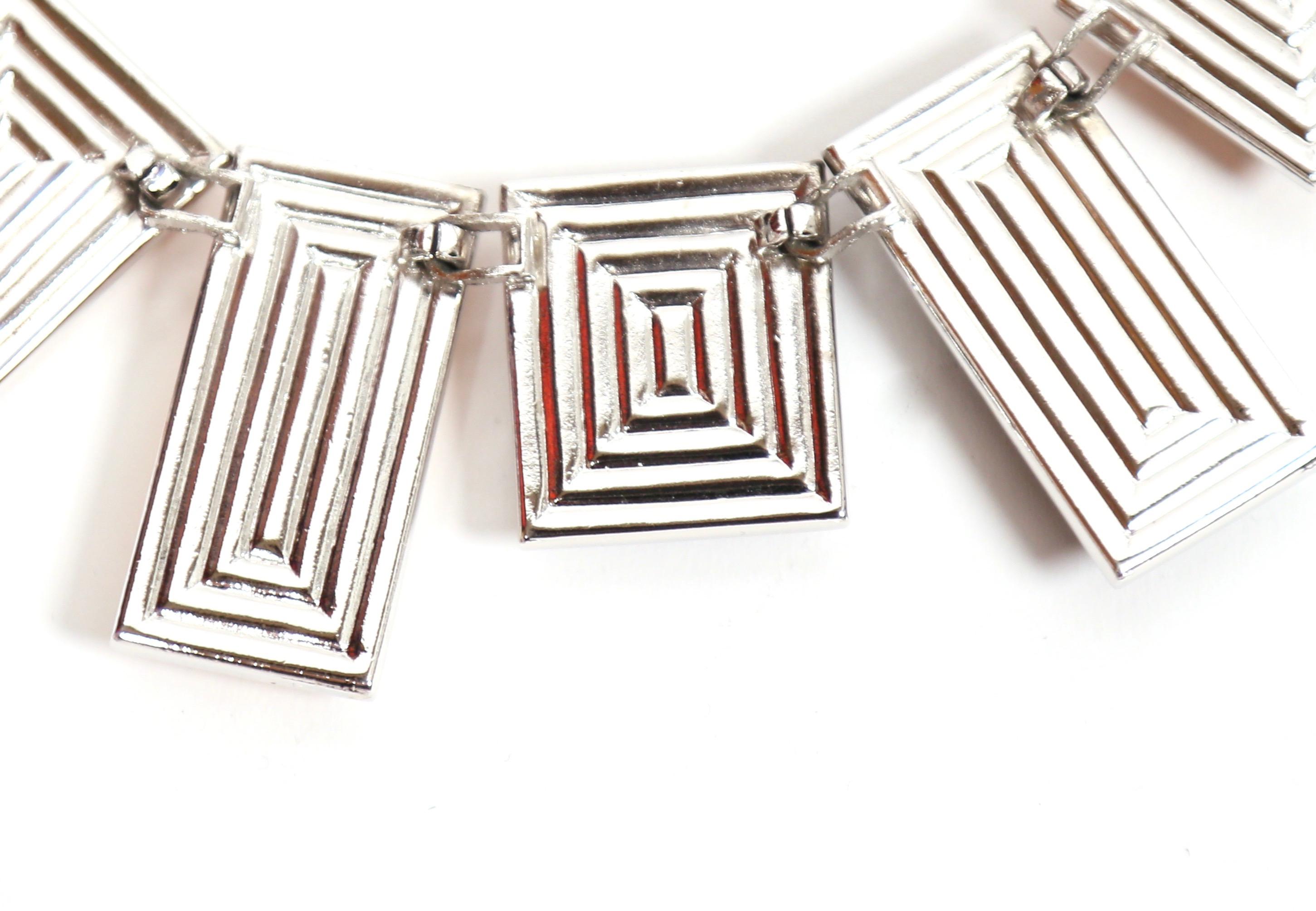 da uomo o donna Collana in vetro colato 'CUBIST' numerata di Goossens per Yves Saint Laurent del 1990 in vendita