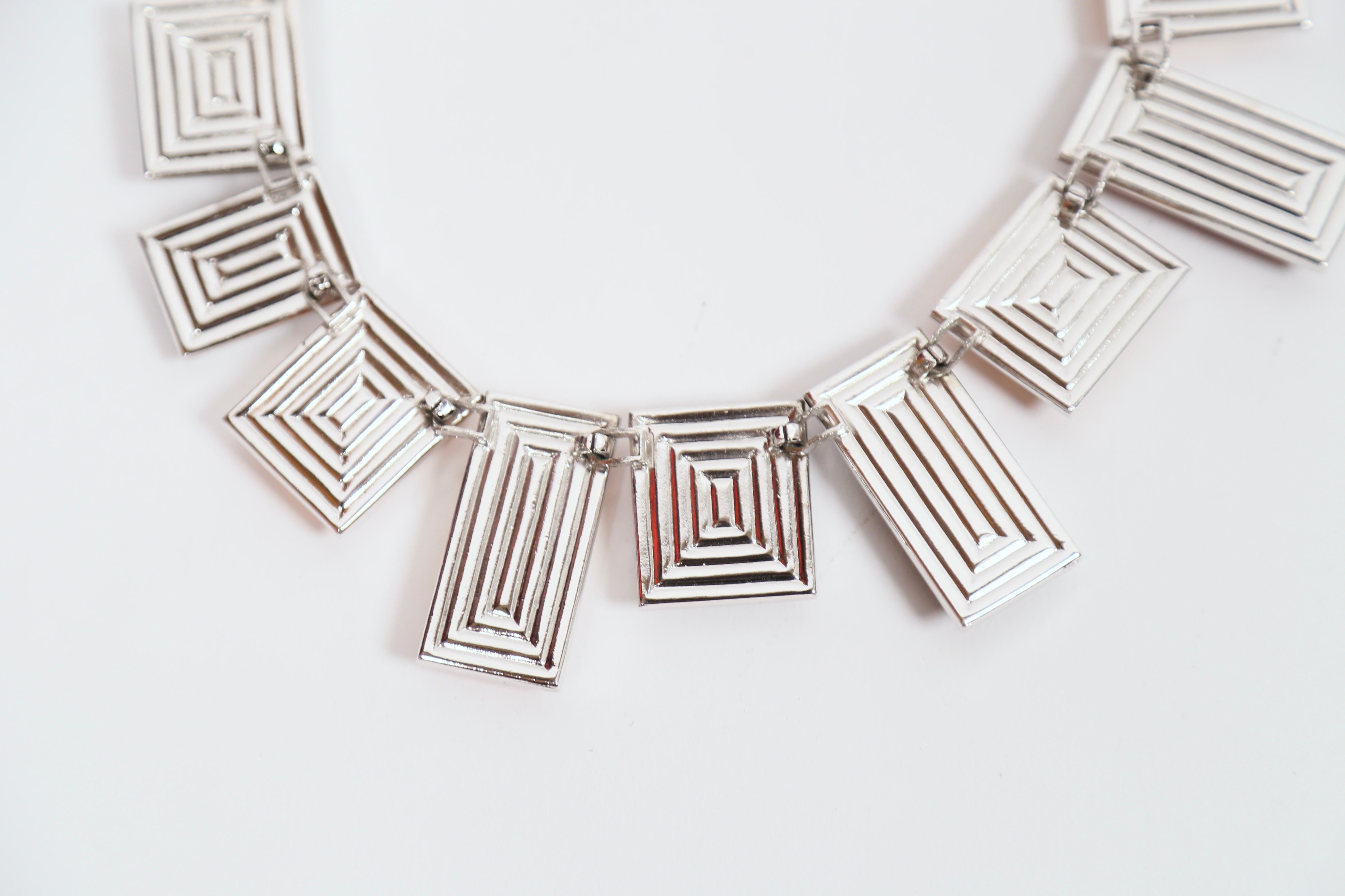 Collana in vetro colato 'CUBIST' numerata di Goossens per Yves Saint Laurent del 1990 in vendita 2