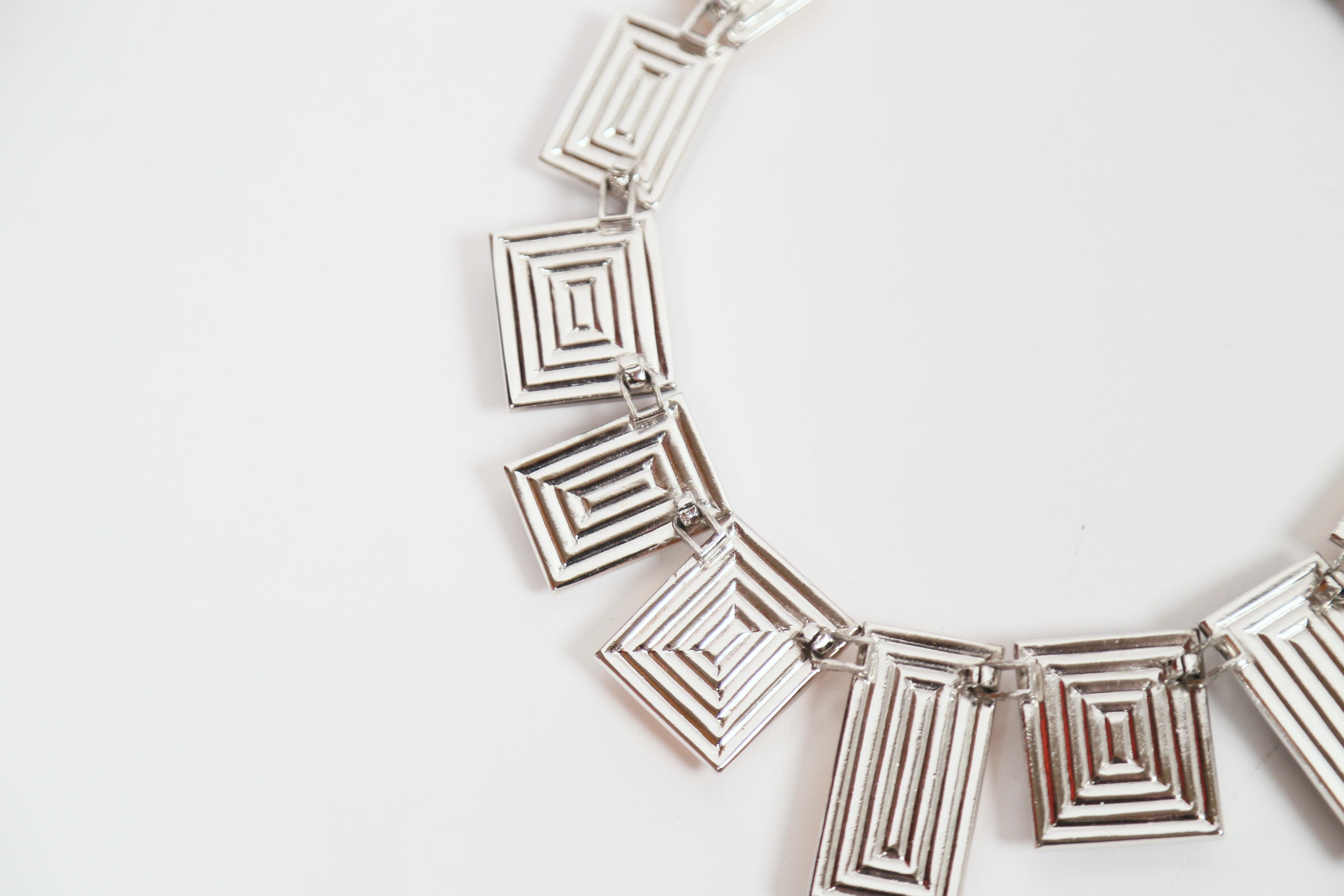 Collana in vetro colato 'CUBIST' numerata di Goossens per Yves Saint Laurent del 1990 in vendita 3