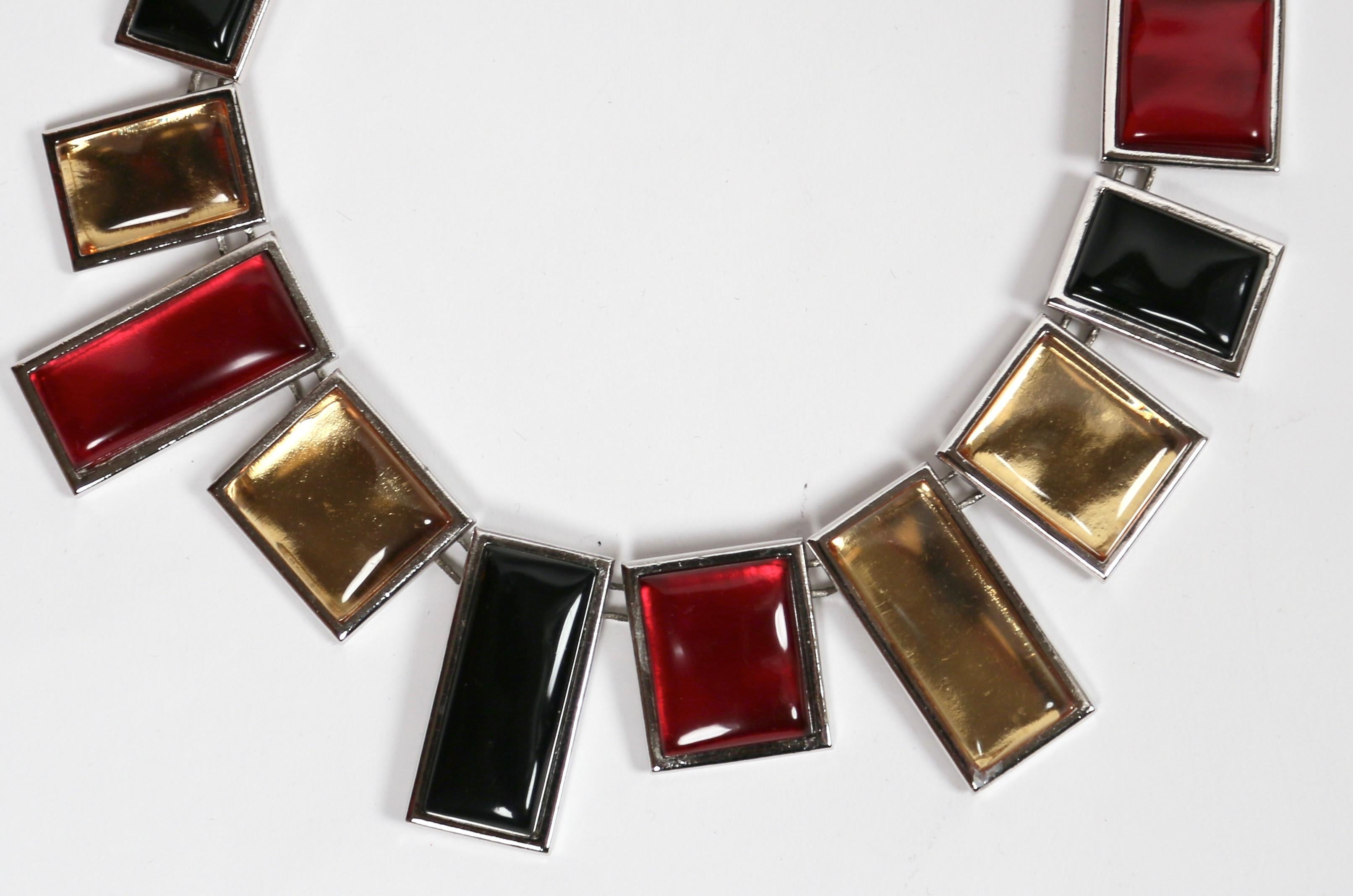 Collana in vetro colato 'CUBIST' numerata di Goossens per Yves Saint Laurent del 1990 in vendita 4