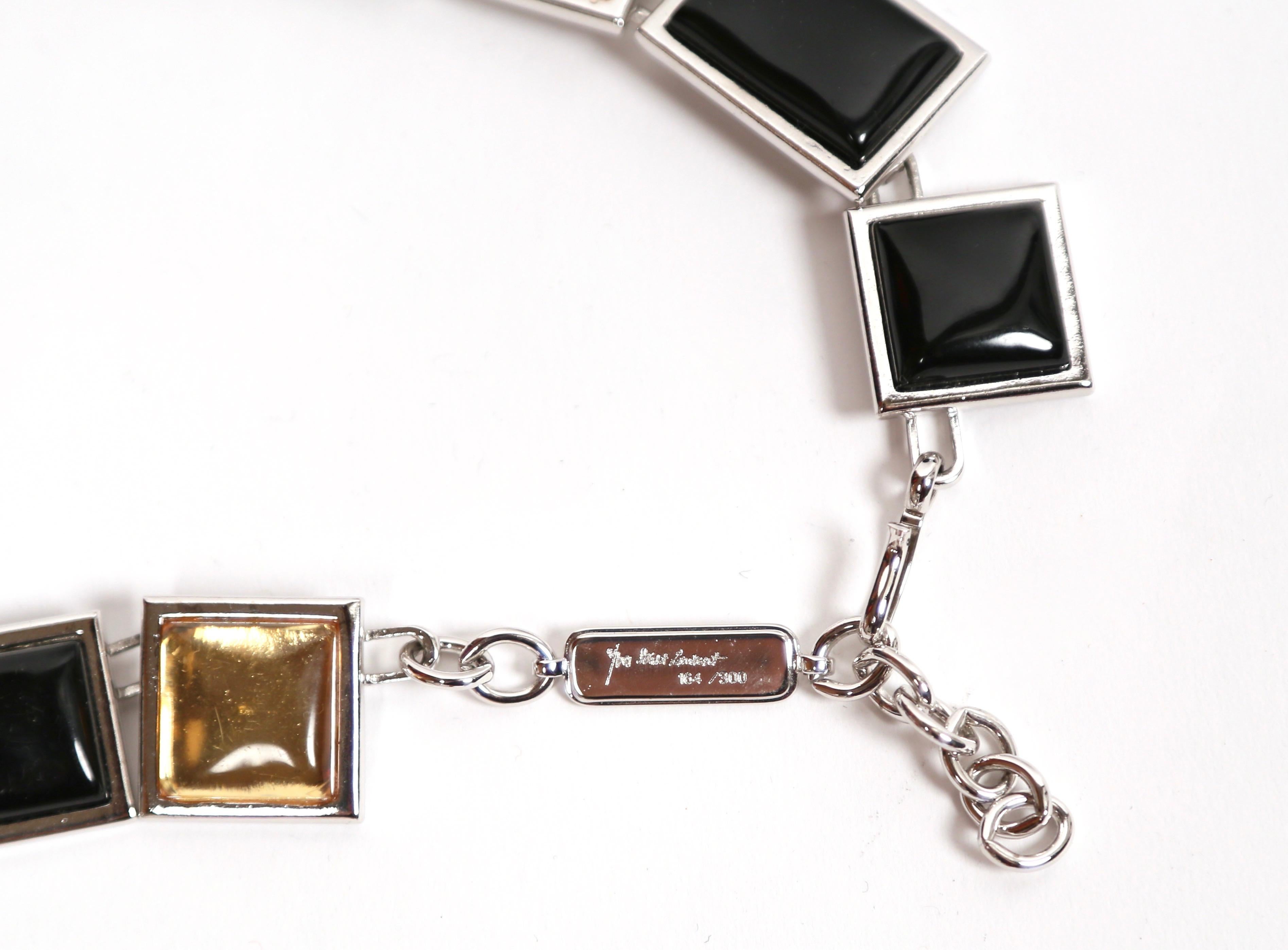 1990's GOOSSENS for YVES SAINT LAURENT Numbered 'CUBIST' Poured Glass Necklace  For Sale 1