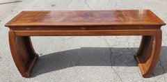 1990s Gordons Fine Furniture Asian Design Fruitwood Burl Console Sofa Table