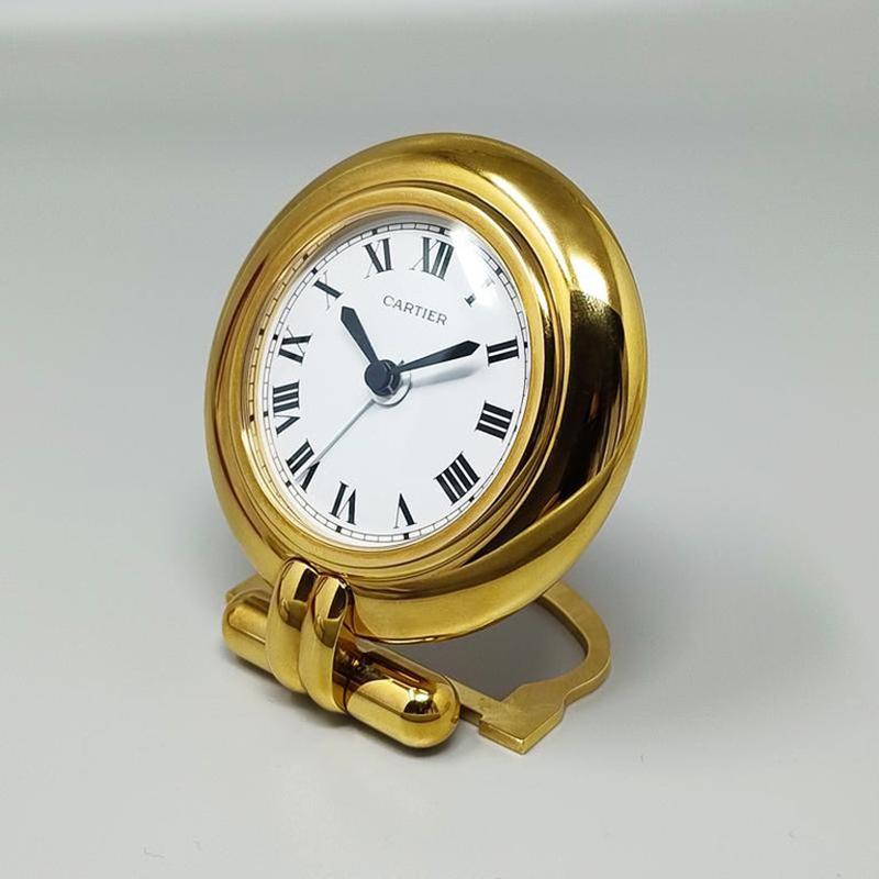 French 1990s Gorgeous Cartier Alarm Clock Colisee. Made in France