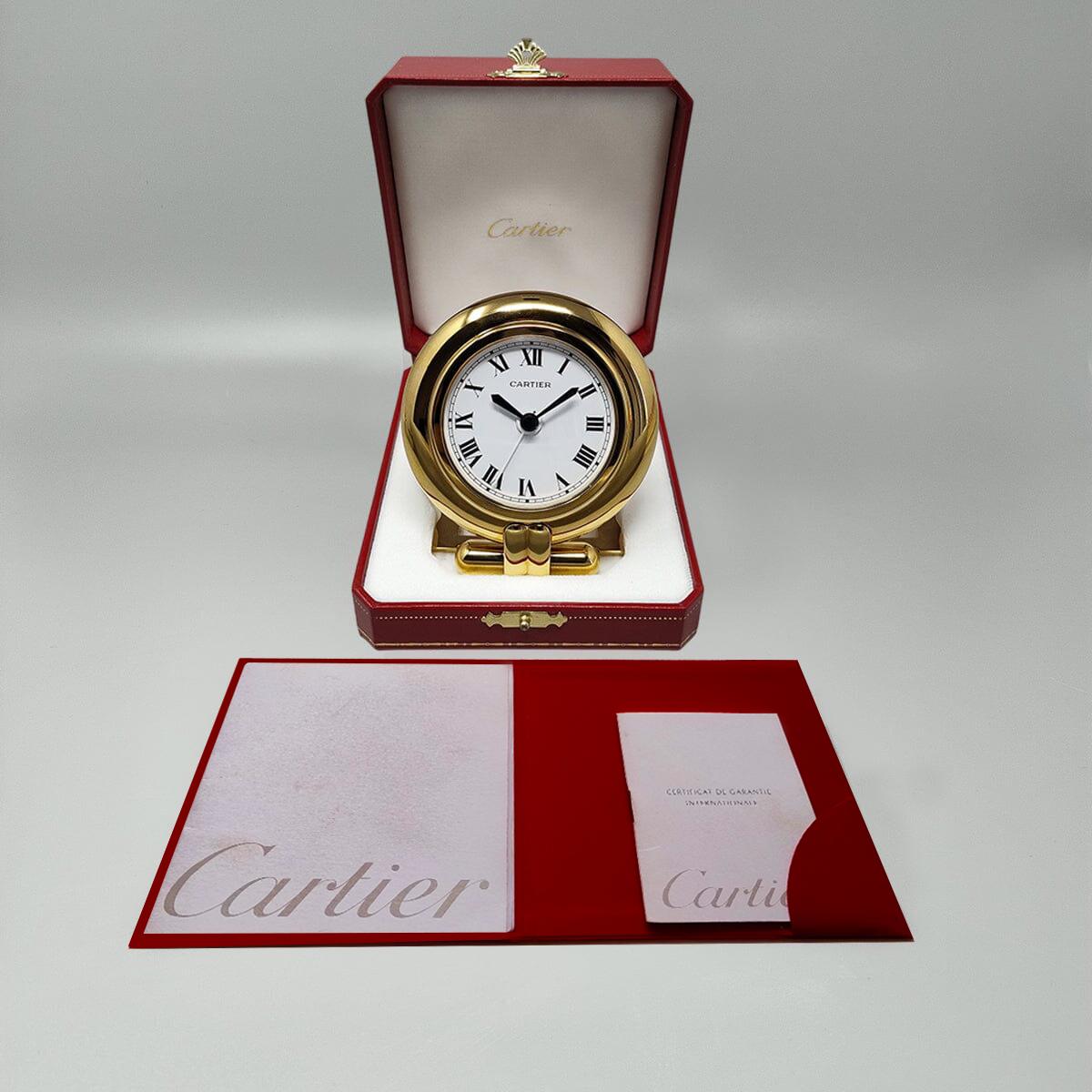Años 90 Precioso reloj despertador Cartier pendulette 