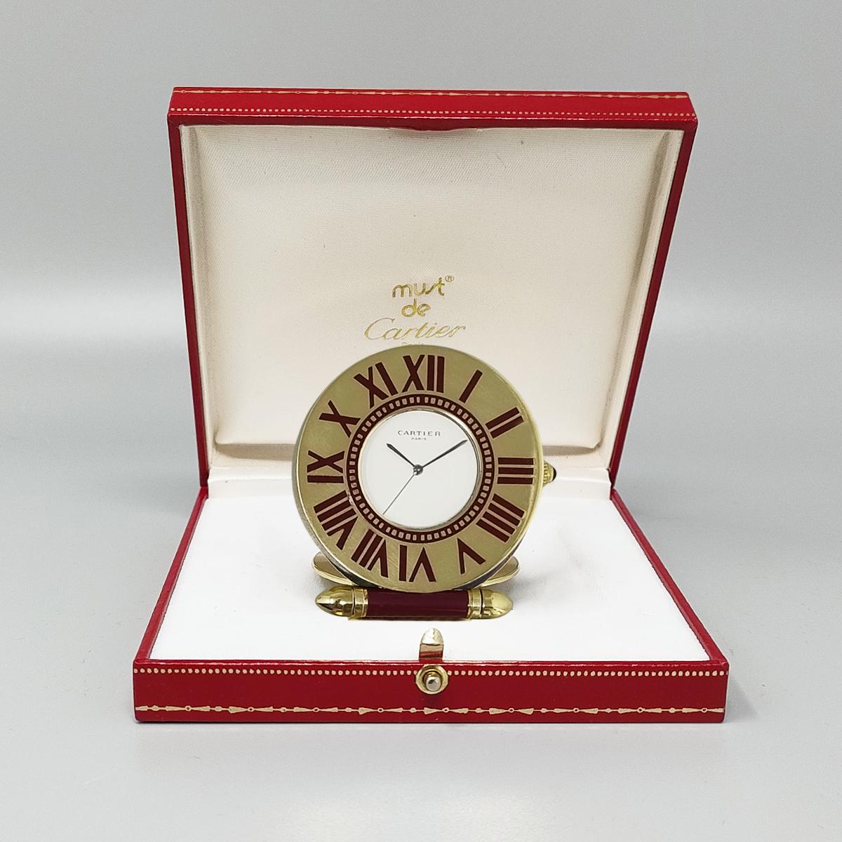 Mid-Century Modern 1990s Gorgeous Cartier Alarm Clock Pendulette. Made in France. For Sale
