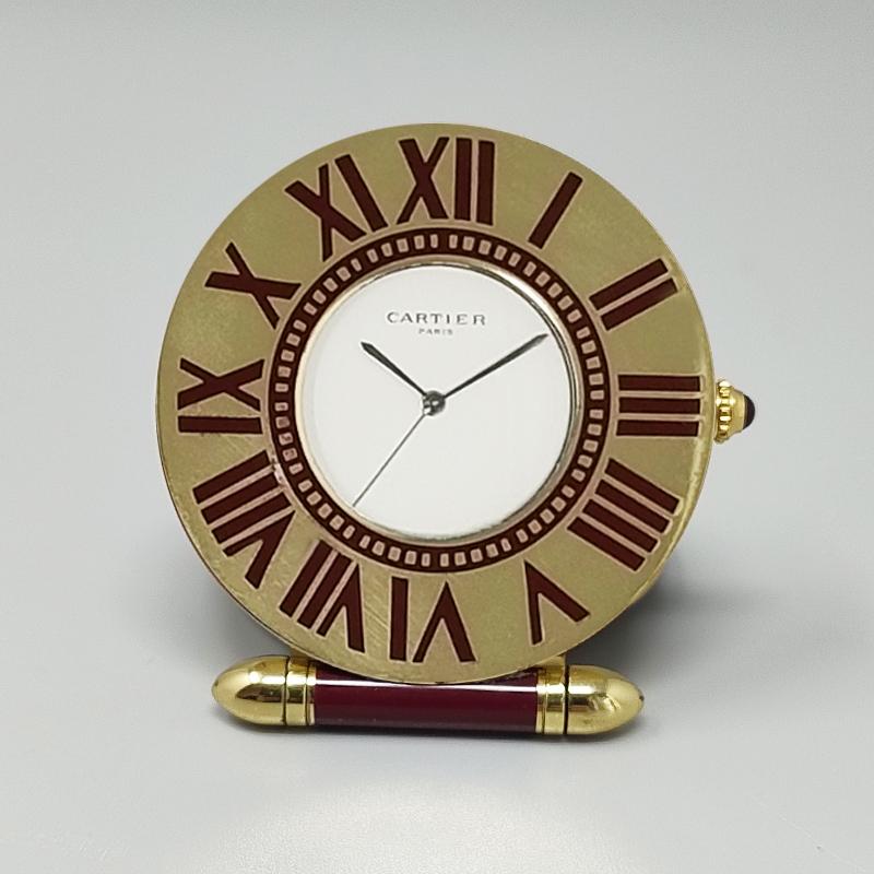 French 1990s Gorgeous Cartier Alarm Clock Pendulette. Made in France. For Sale