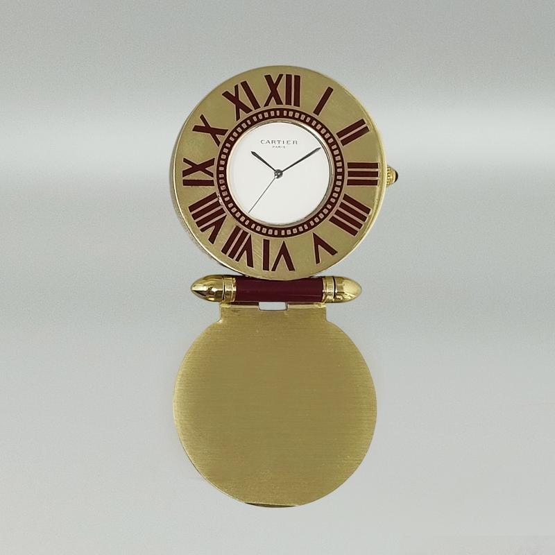 1990s Gorgeous Cartier Alarm Clock Pendulette. Made in France. For Sale 1