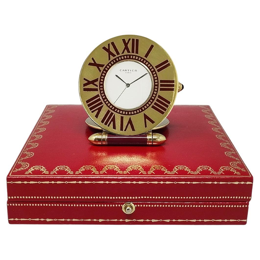 1990 Splendida Pendulette della sveglia di Cartier. Prodotto in Francia.