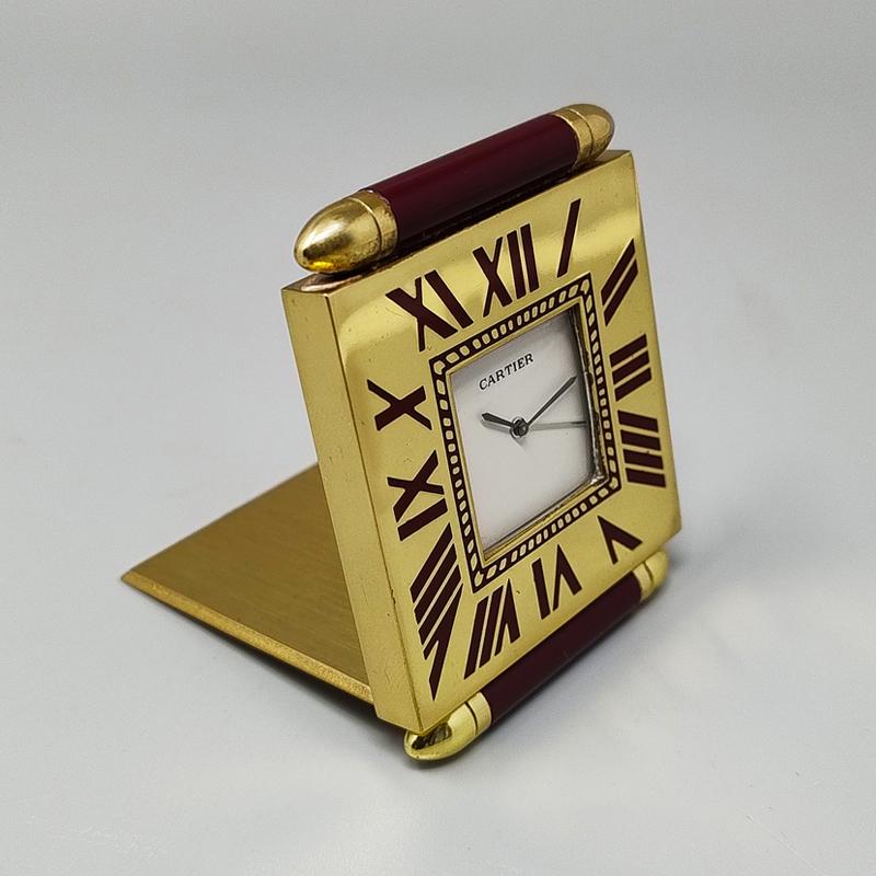 Late 20th Century 1990s Gorgeous Cartier Alarm Clock Pendulette. Made in Swiss For Sale