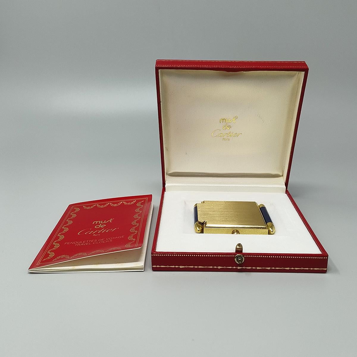 Magnifique pendule d'alarme Cartier des années 1990. Fabriqué en Suisse en vente 3