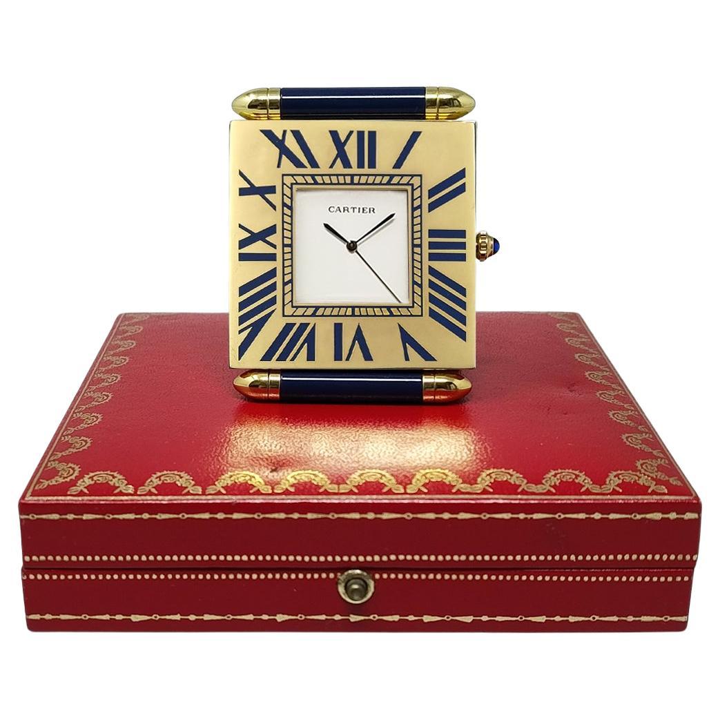 1990 Splendida Pendulette della sveglia di Cartier. Made in Swiss