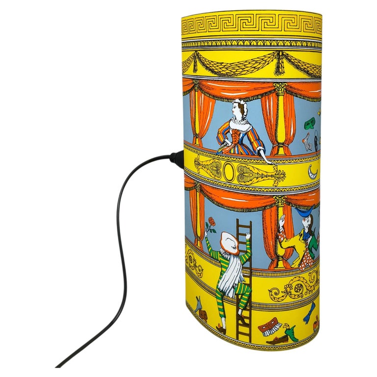 1990s Gorgeous "Commedia dell'Arte" table Lamp by Piero Fornasetti for Antonange