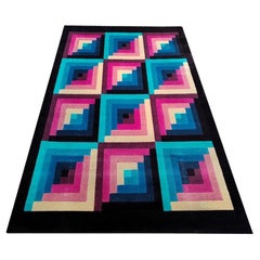 1980s Gorgeous Woolen Rug by Ottavio Missoni. Made in Italy