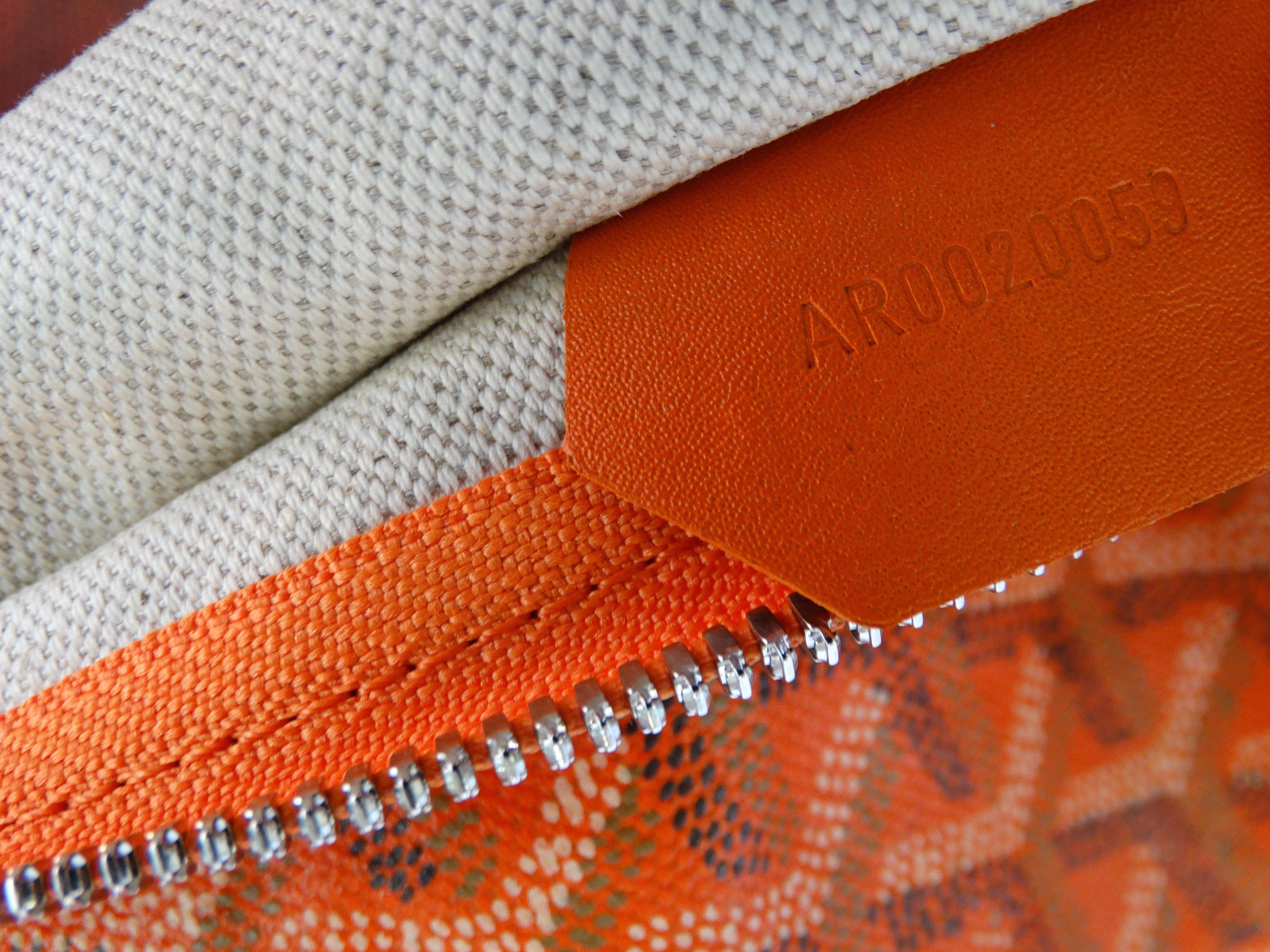 1990s Goyard Fidji Hobo Orange Leather Tote Bag 5