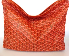 1990s Goyard Fidji Hobo Orange Leather Tote Bag