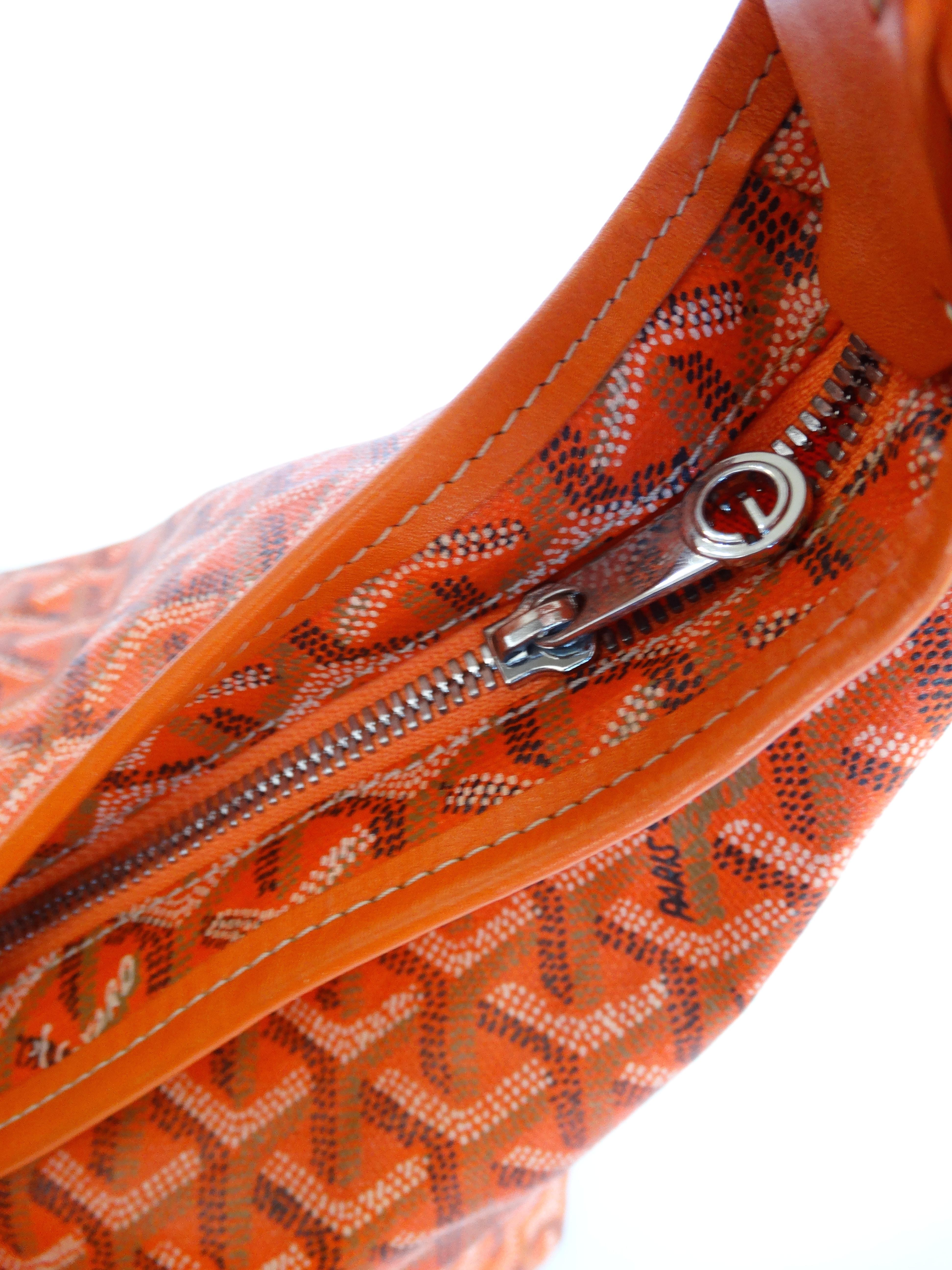 Women's or Men's 1990s Goyard Fidji Hobo Orange Leather Tote Bag