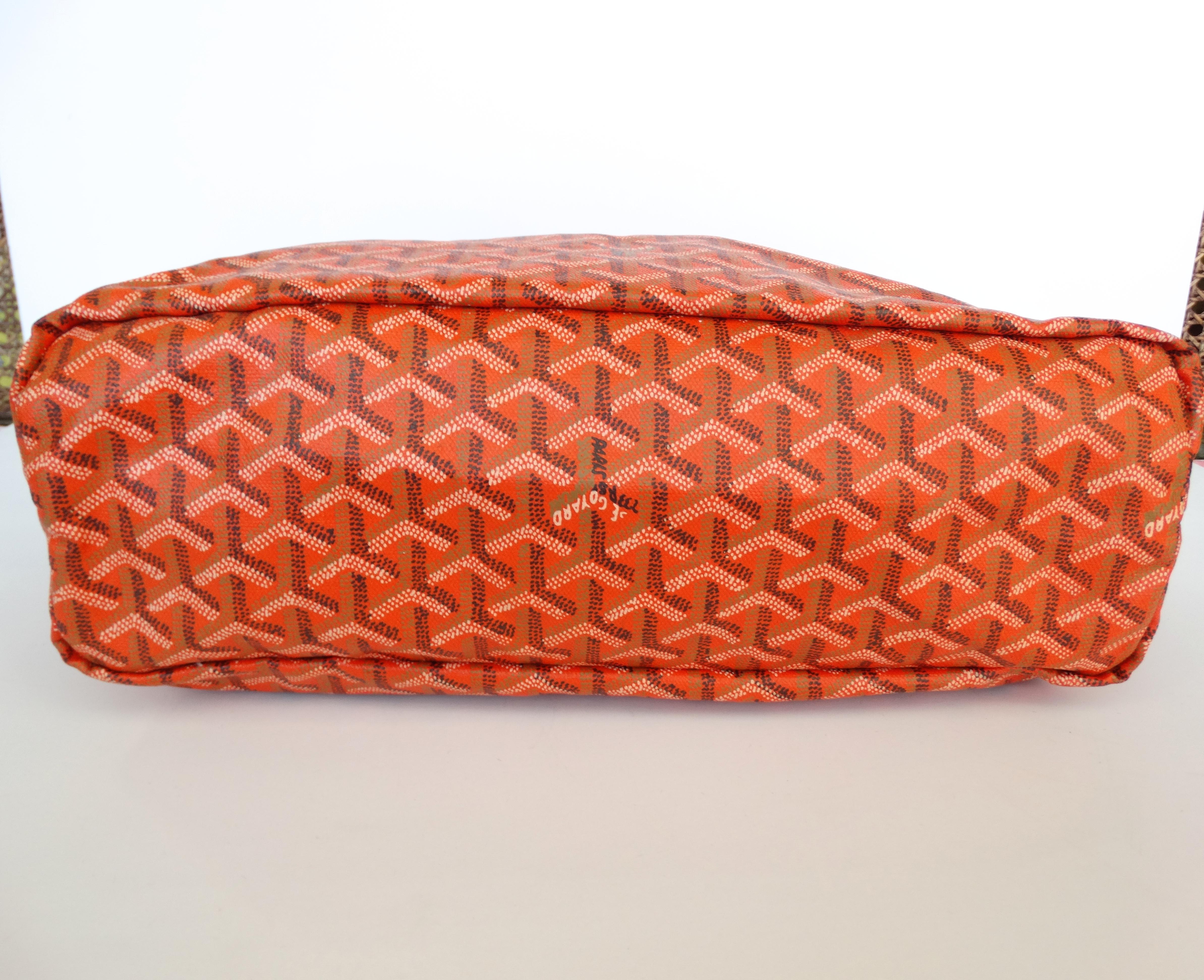 1990s Goyard Fidji Hobo Orange Leather Tote Bag 1