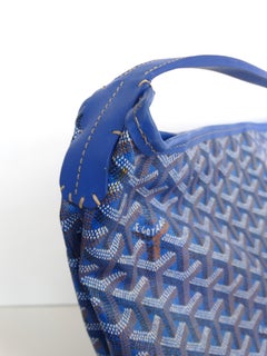 1990s Goyard Fidji Hobo Royal Blue Leather Tote Bag