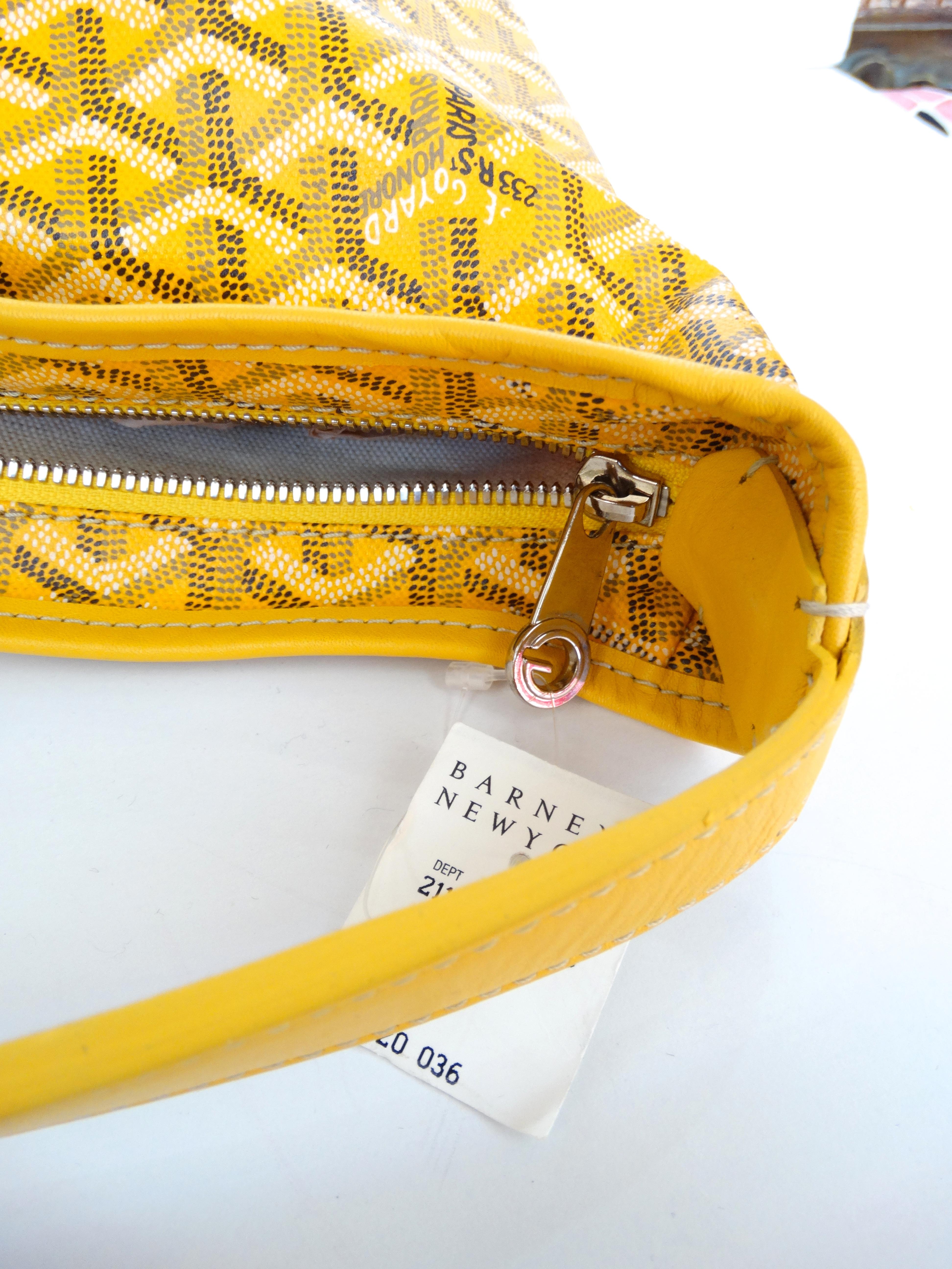 1990s Goyard Fidji Hobo Yellow Leather Tote Bag In Excellent Condition In Scottsdale, AZ