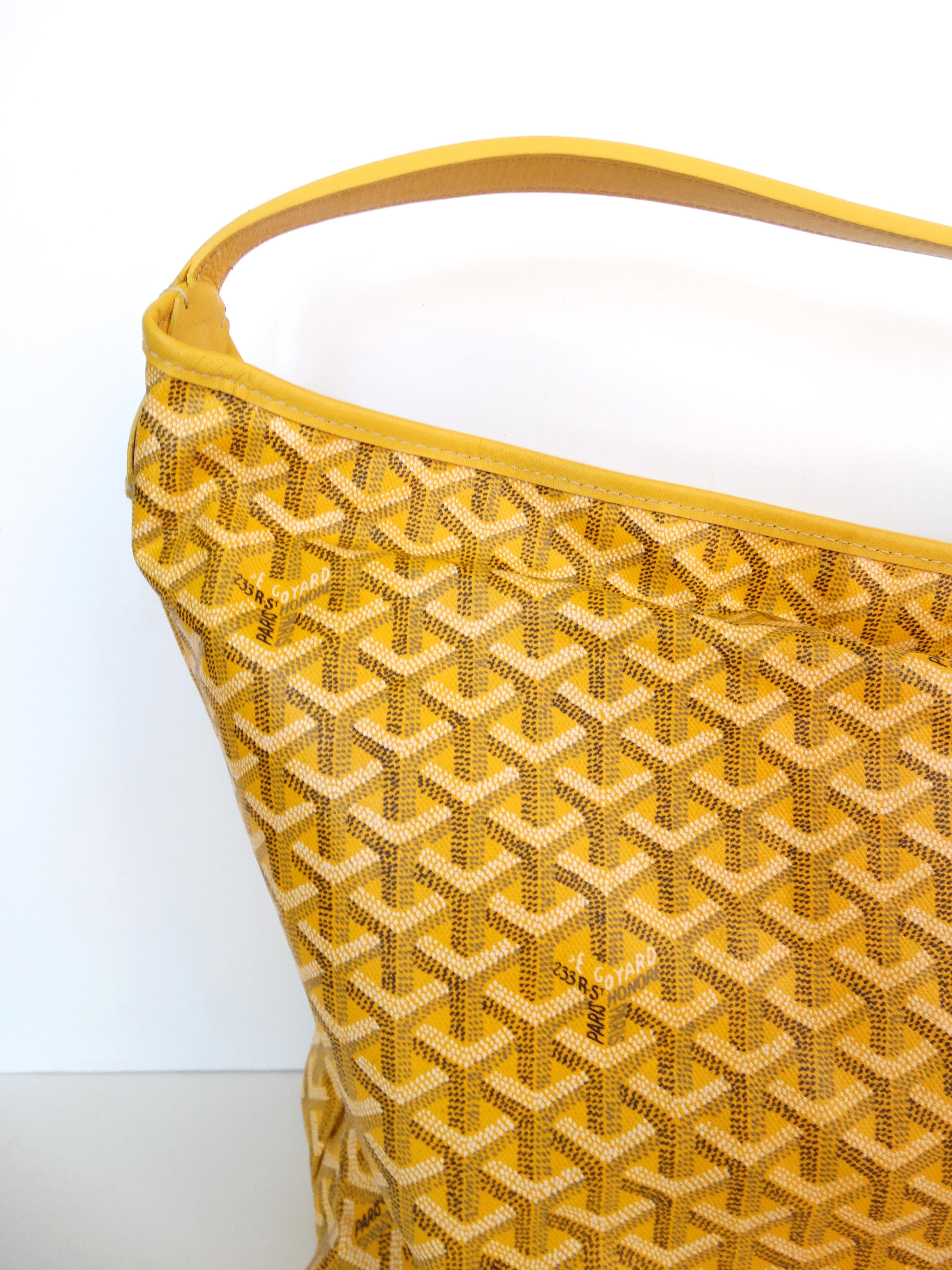 Women's or Men's 1990s Goyard Fidji Hobo Yellow Leather Tote Bag