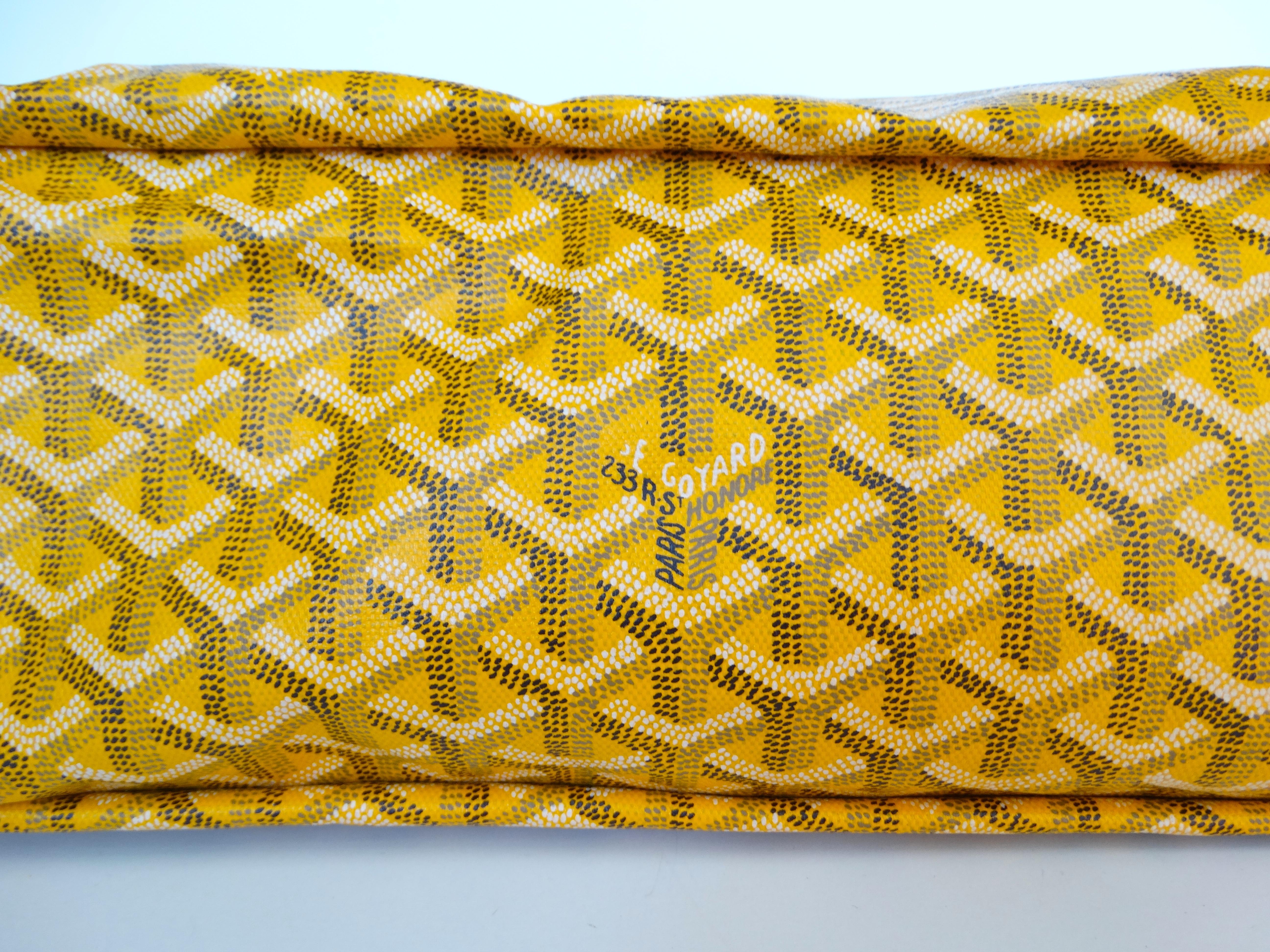 1990s Goyard Fidji Hobo Yellow Leather Tote Bag 1