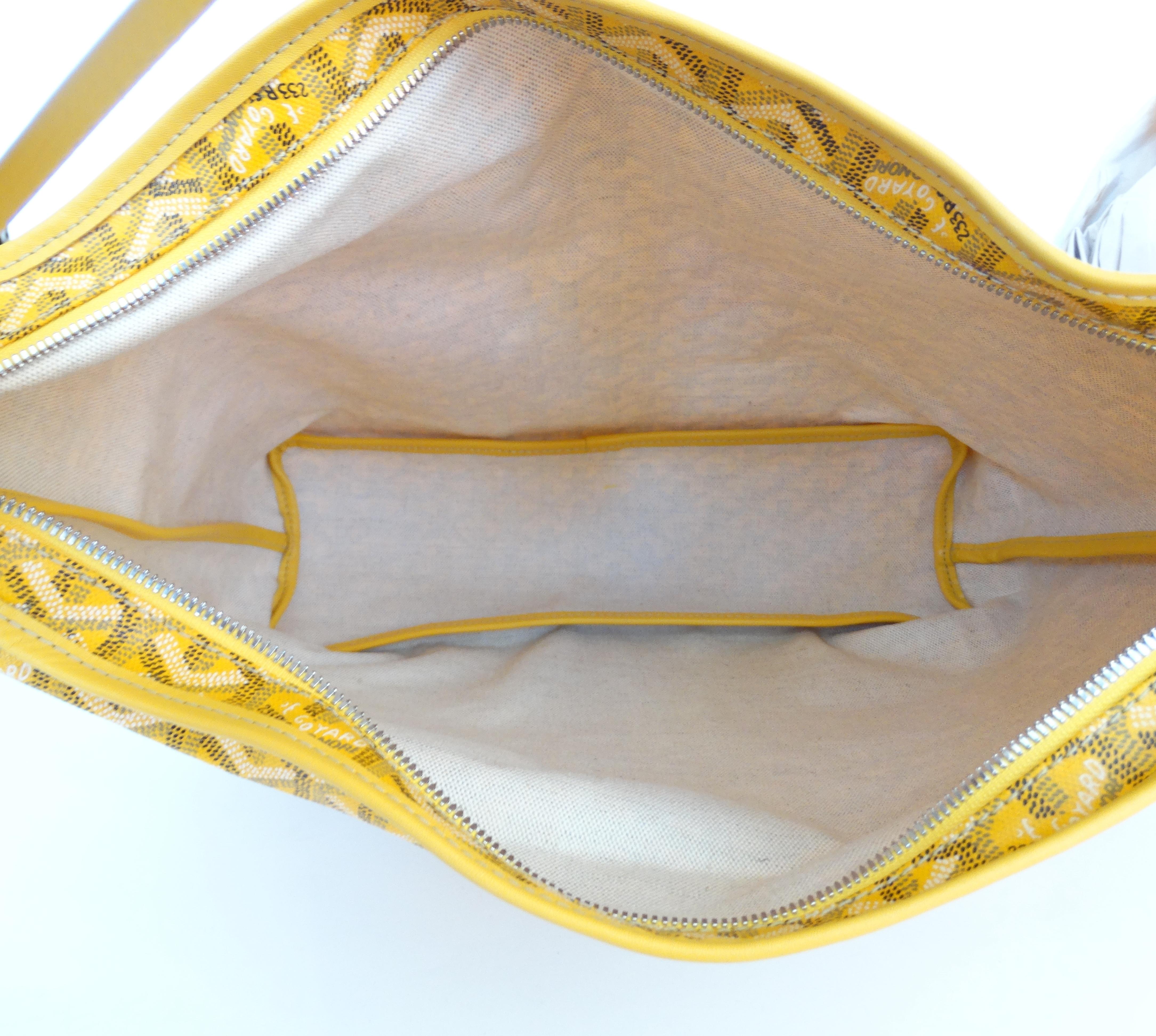 1990s Goyard Fidji Hobo Yellow Leather Tote Bag 3