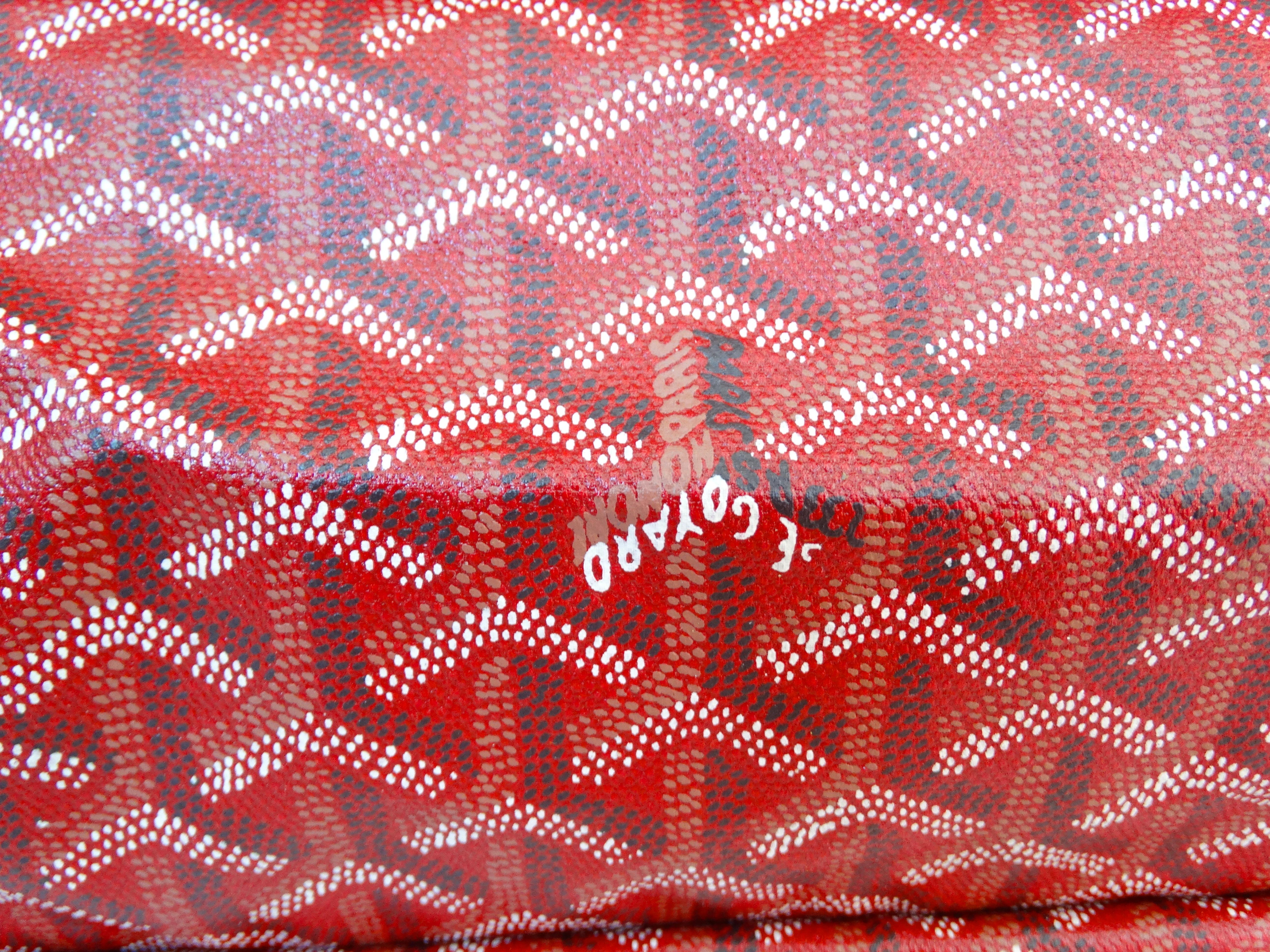 1990s Goyard Red Fidji Hobo Leather Tote Bag 5