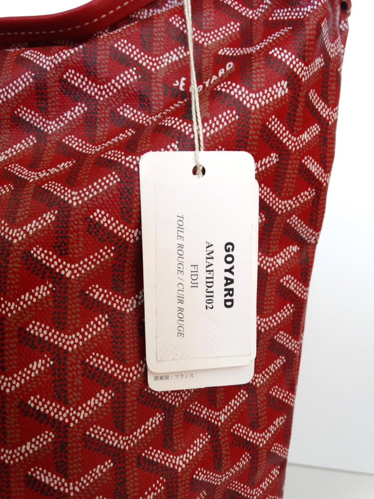 1990s Goyard Red Fidji Hobo Leather Tote Bag at 1stDibs
