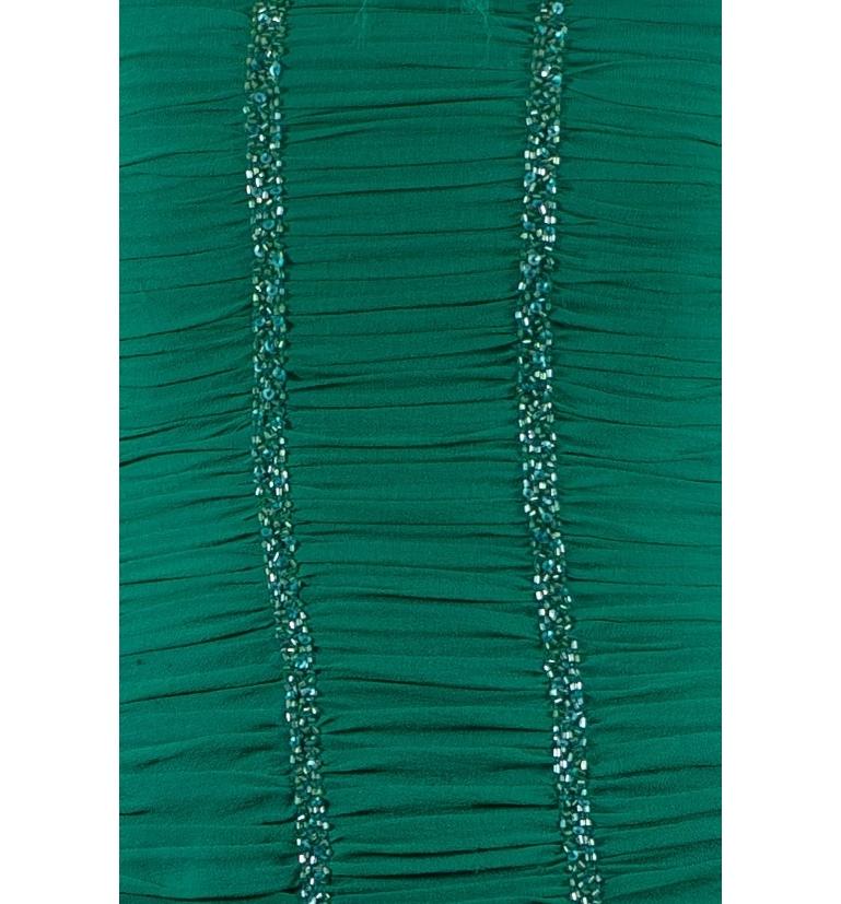 1990S Green Beaded Silk Chiffon Gown For Sale 6