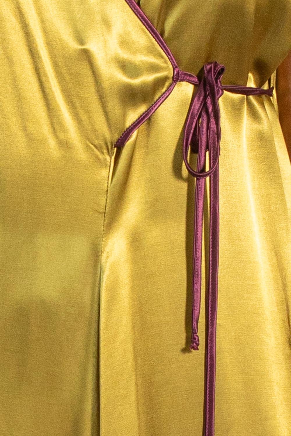 1990S Green Silk Jumpsuit For Sale 5