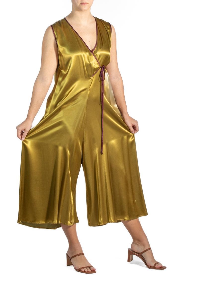 1990S Green Silk Jumpsuit In Good Condition For Sale In New York, NY