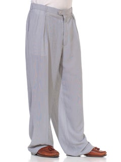 1990S Grey Polyester Rat Pack Style Men's Very Lightweight Crepe Pants