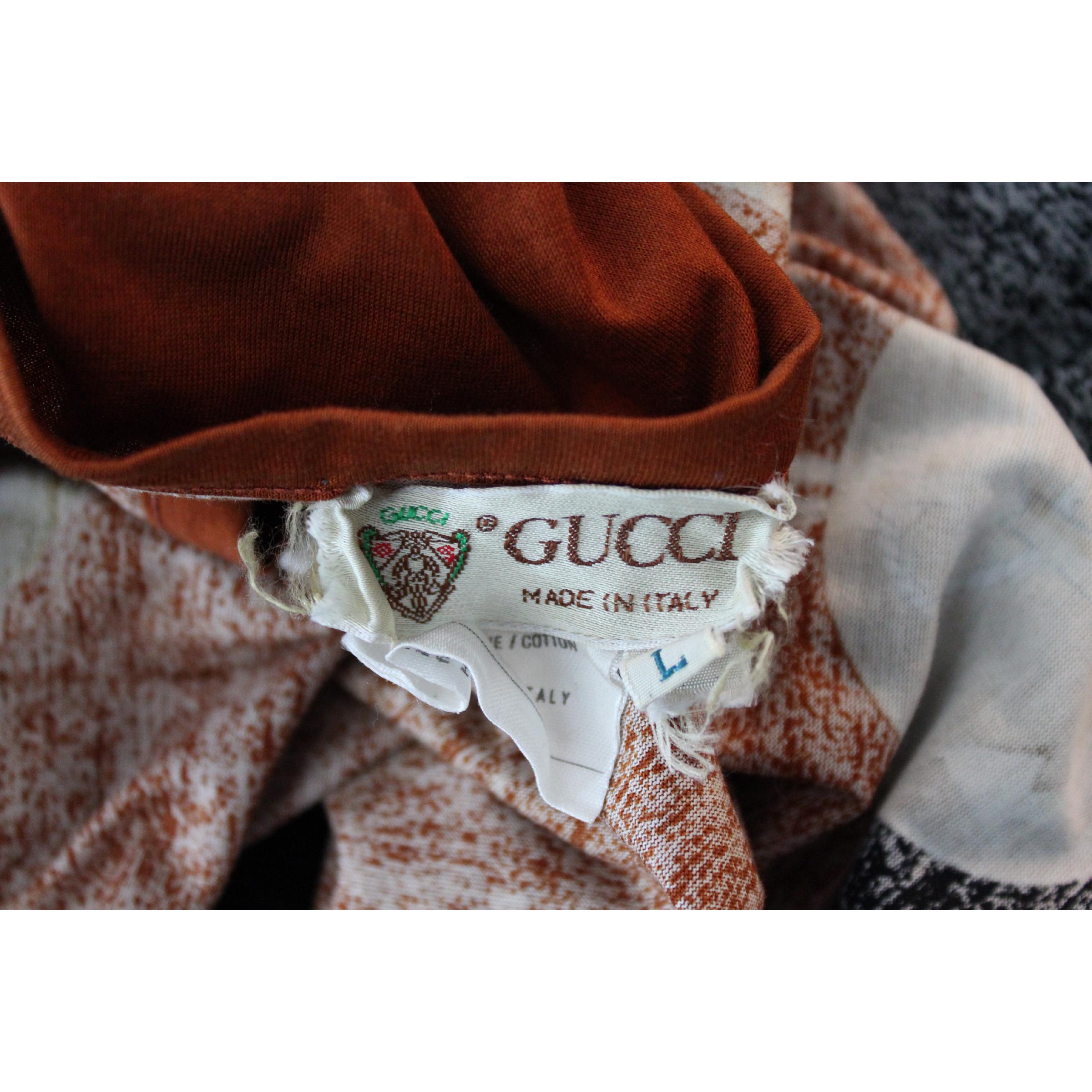 1990s Gucci Black Brown Cotton Sleeveless T-Shirt 1