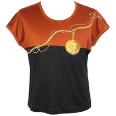 1990s Gucci Black Brown Cotton Sleeveless T-Shirt 1990s Gucci Black Brown Cotton Sleeveless T-Shirt