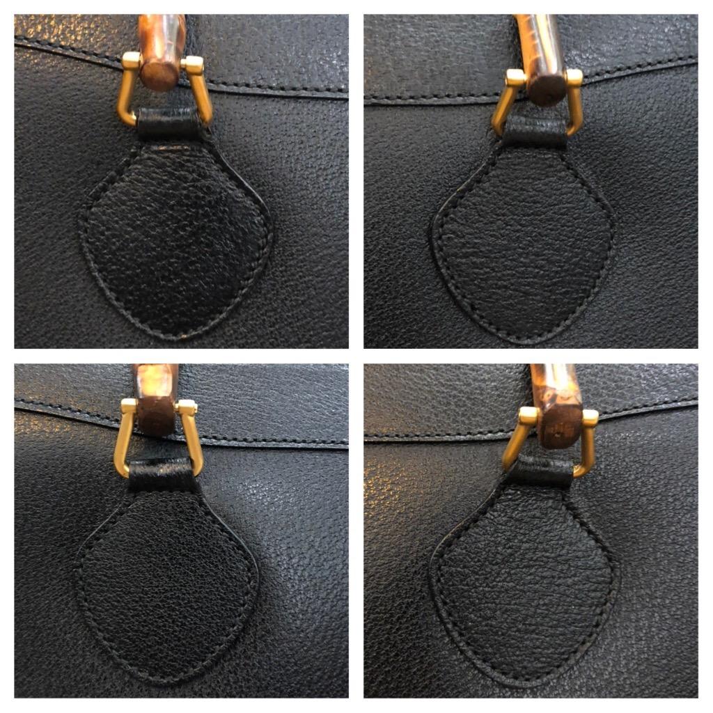 1990s GUCCI Black Leather Bamboo Tote Gucci Diana Tote (Large) In Good Condition In Bangkok, TH