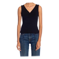 1990S GUCCI Black Poly Blend Tom Ford Era Sleeveless Top 1990S GUCCI Black Poly Blend Tom Ford Era Sleeveless Top