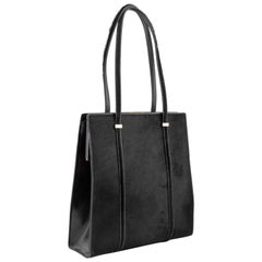 1990s Gucci Black Pony Hair Frame Bag