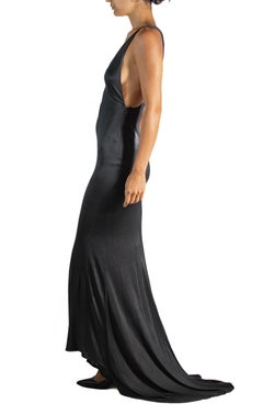 1990S Gucci Blue-Black Rayon Jersey Dress