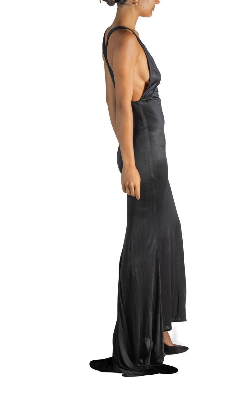1990S Gucci Blue-Black Rayon Jersey Dress In Excellent Condition For Sale In New York, NY